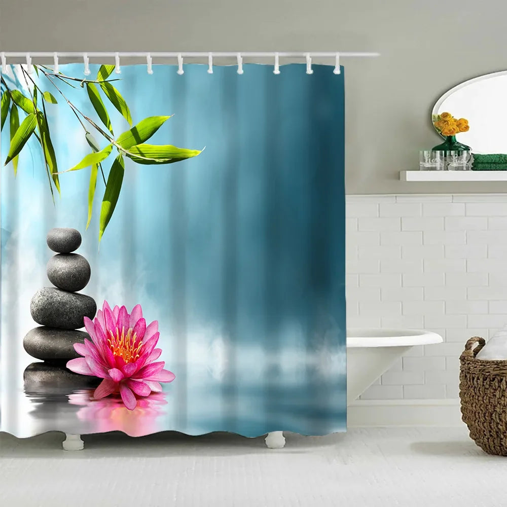 Zen Garden Bamboo Shower Curtain