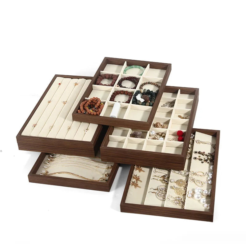 Walnut Jewellery Display Organiser Tray