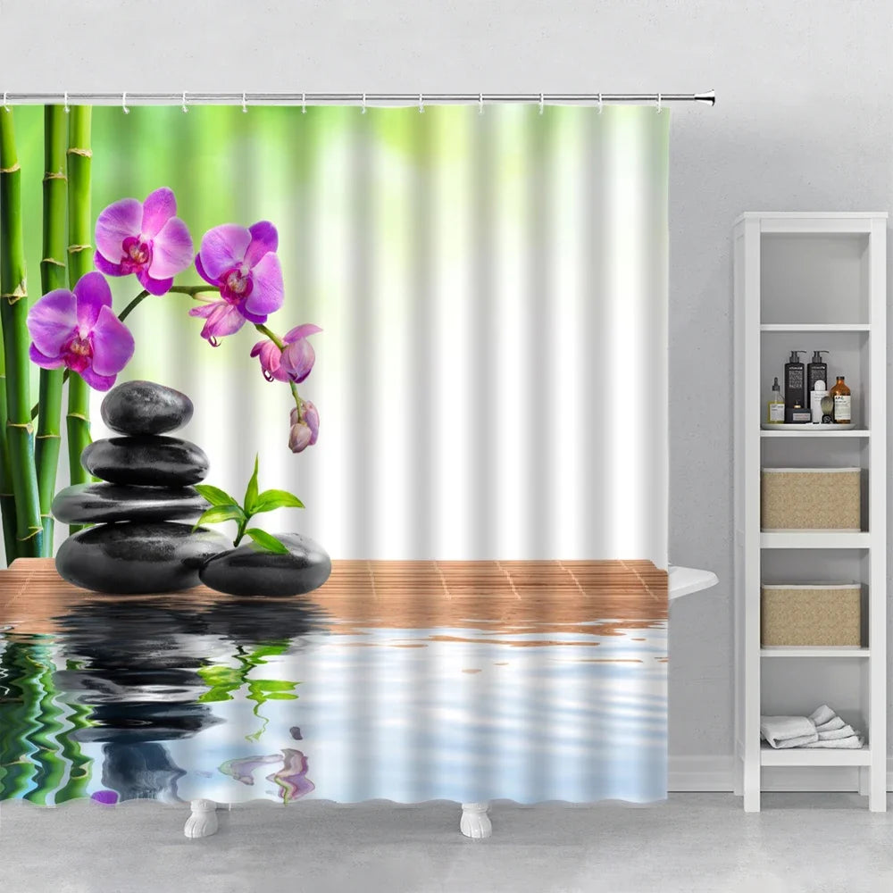 Zen Garden Bamboo Shower Curtain