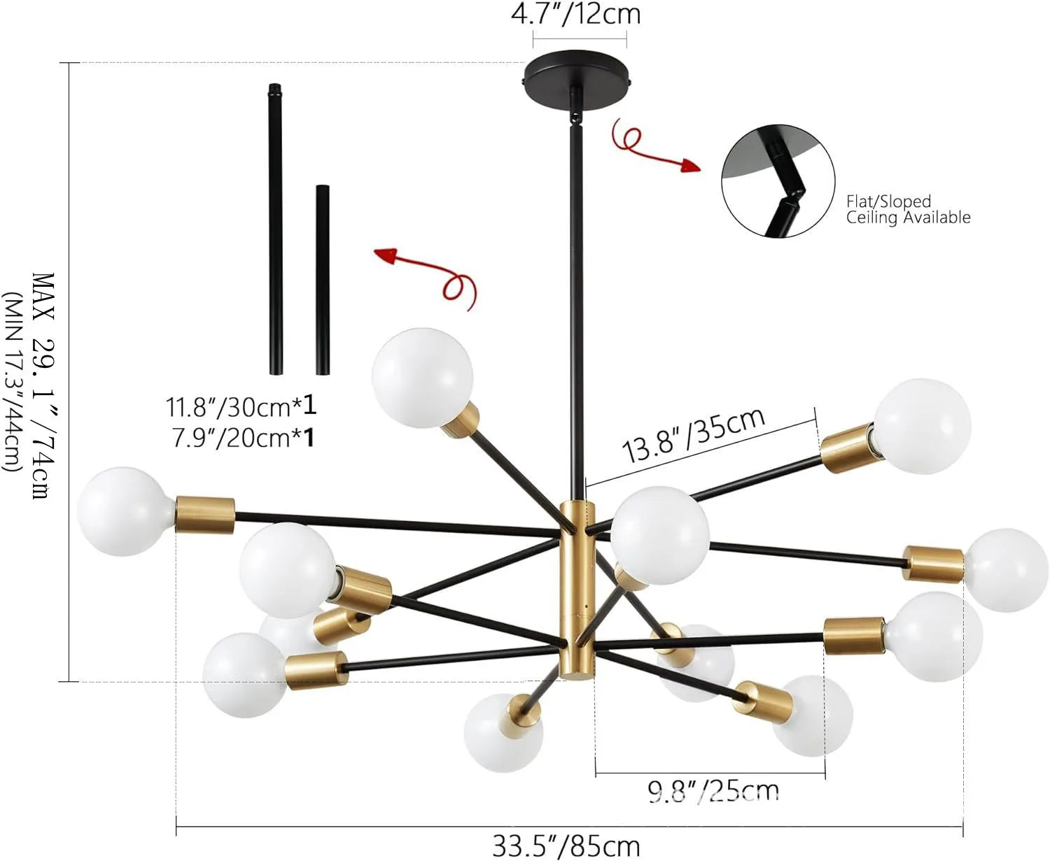 Multi Head Living Room Chandelier