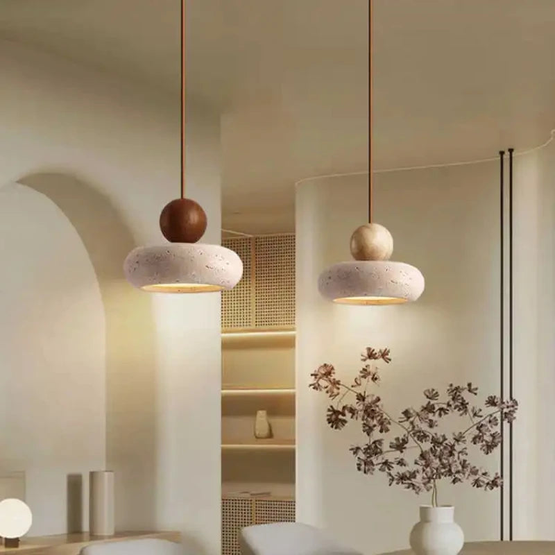 Vintage Natural Agate Stone Pendant Light