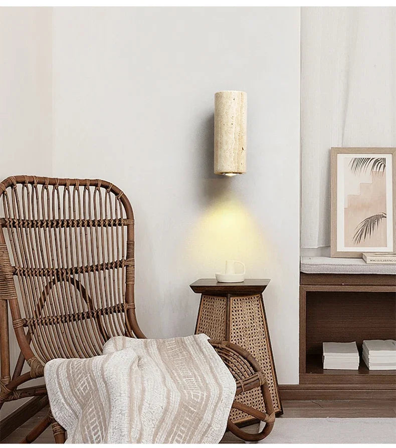 Travertine Wabi Sabi Wall Lamp