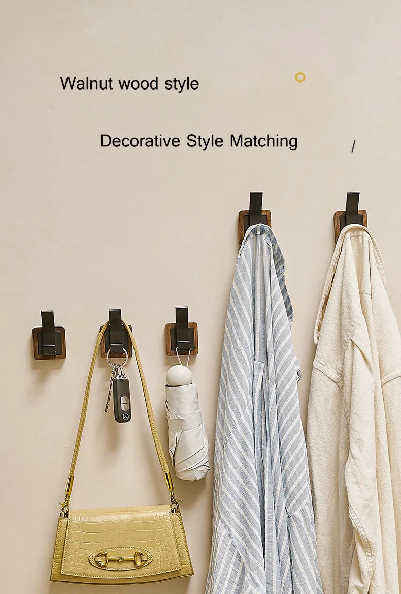 Walnut Wood Wall Coat Hook