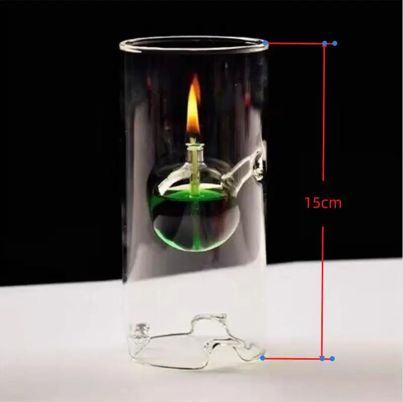 Vintage Glass Hurricane Candle Lamp
