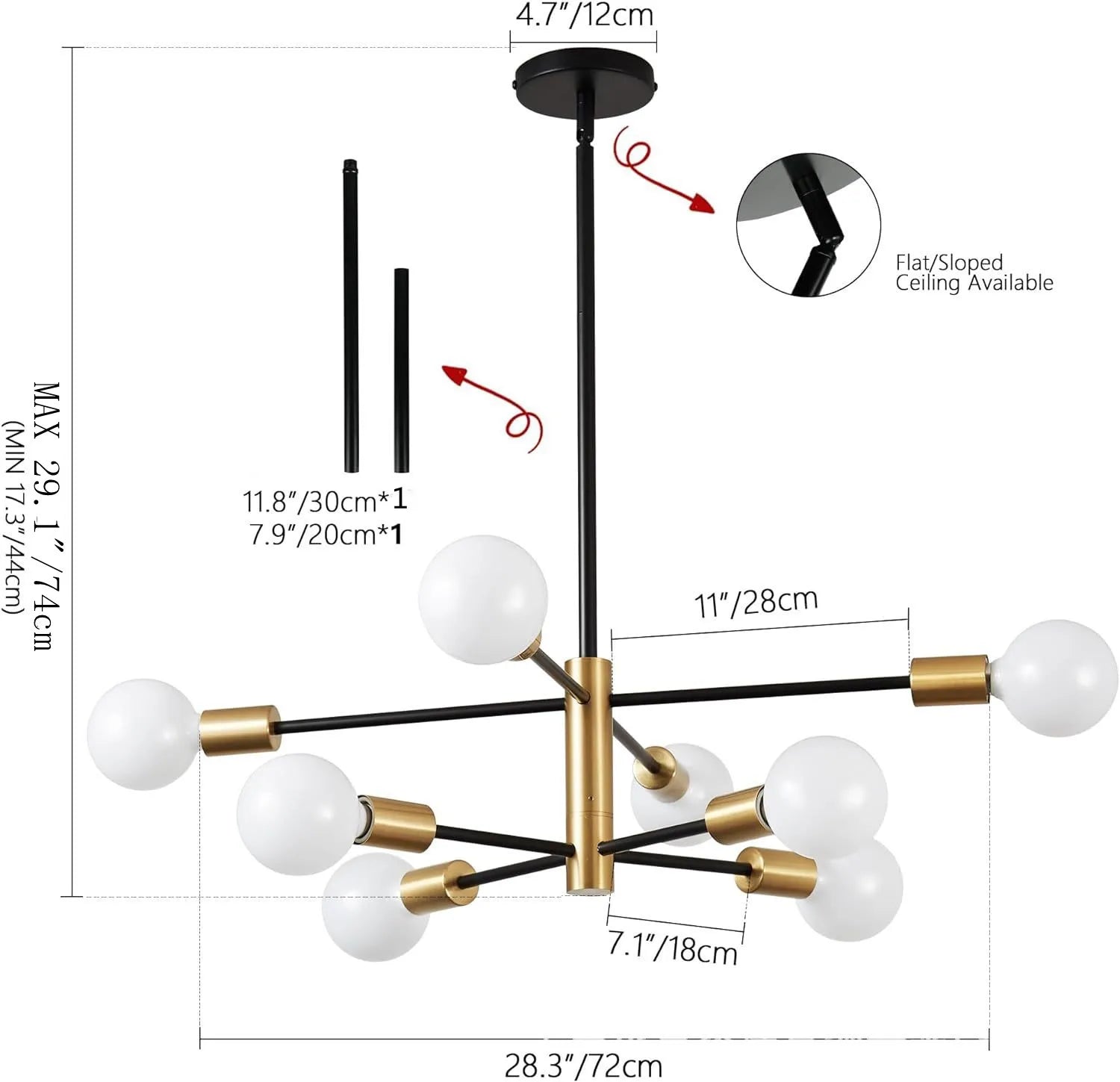Multi Head Living Room Chandelier