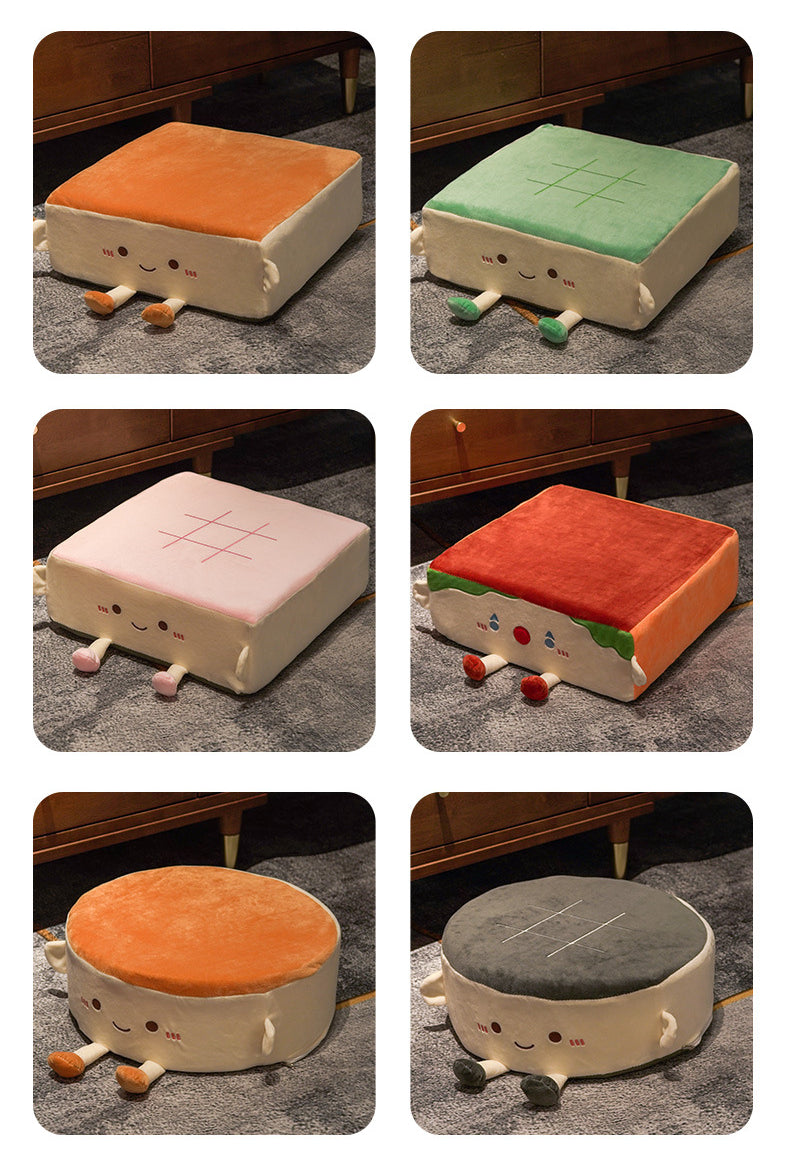 Cartoon Cute Seat Cushion Office Chair Cushion Family Bedroom Window Tatami Floor Cushion Round Thickened Soft Child Car Mat