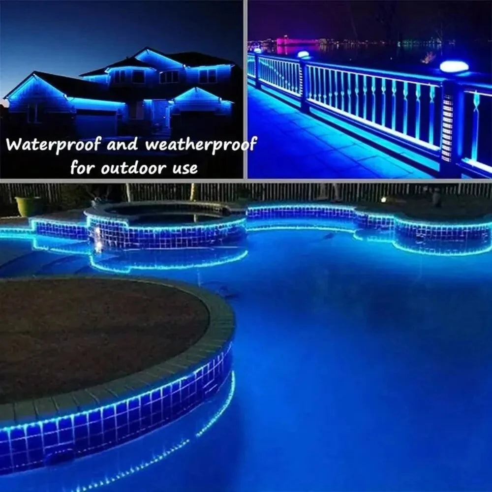 Outdoor Solar Tube Rope Led Light Garden Christmas Decoration Fairy String Light 32m/22M/12M/7M Outdoor Wedding Party Led Lamp
