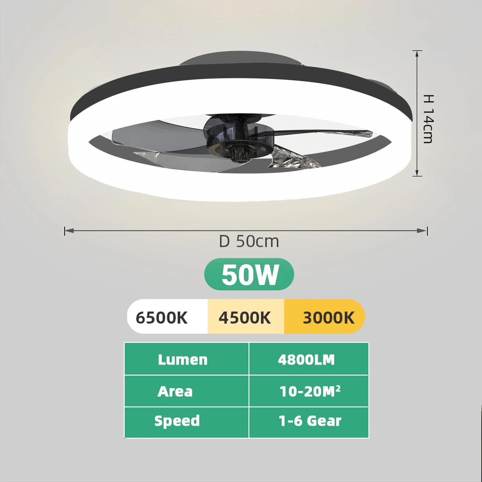 Silent Dimmable LED Ceiling Fan