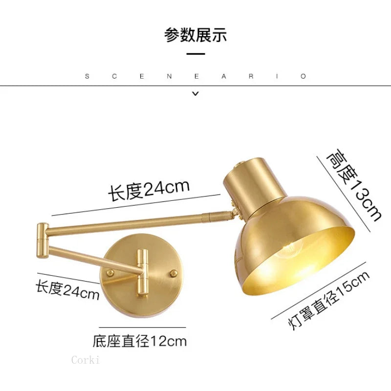 Long Arm Adjustable Wall Sconce