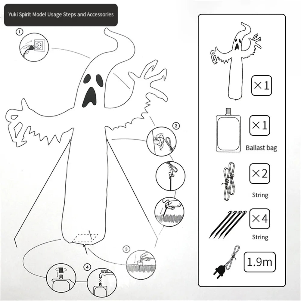 Inflatable LED Ghost Yard Prop