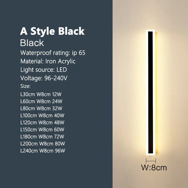 Linear LED Outdoor Wall Light