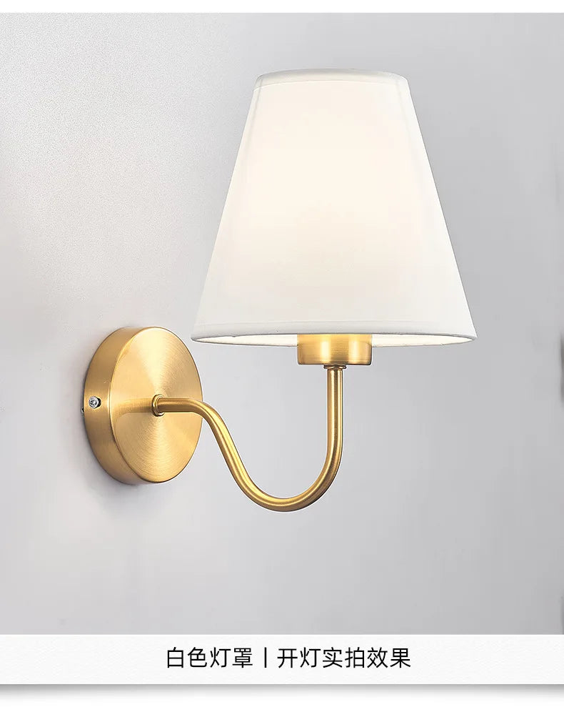 Modern Fabric Wall Lamps Retro Bedside Wall Lamp Living Room Wall
