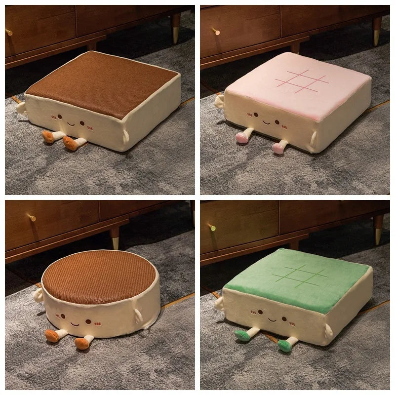 Cartoon Cute Seat Cushion Office Chair Cushion Family Bedroom Window Tatami Floor Cushion Round Thickened Soft Child Car Mat