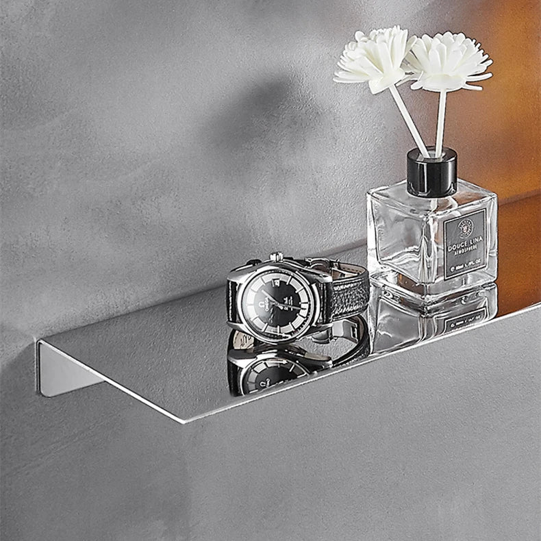 Black/ Chrome Bathroom Shelf Thicken Stainless Steel Corner Shelves Towel Rack Shampoo Holder Kitchen Storage Rack 20/30/40/50cm