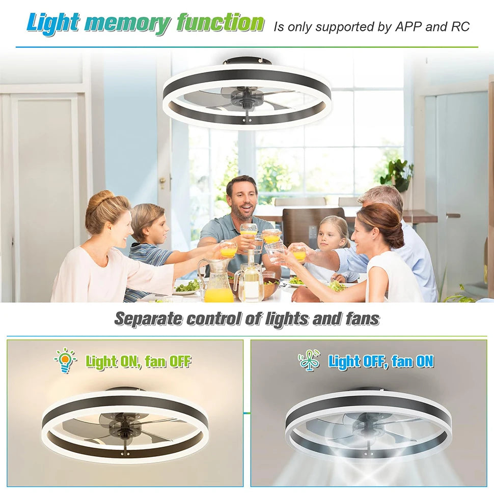 Silent Dimmable LED Ceiling Fan