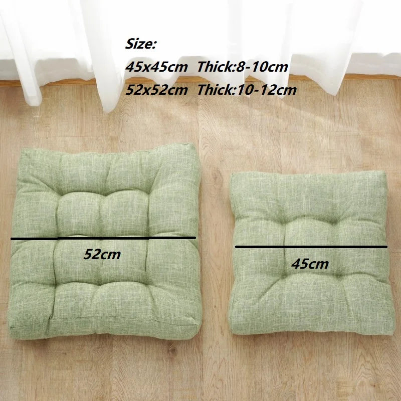 Large Square Floor Seat Cushion Cotton Linen Tatami Floor Pillow Thick Cushions Seating Pillow Seats Mat Pad Balcony Cushion