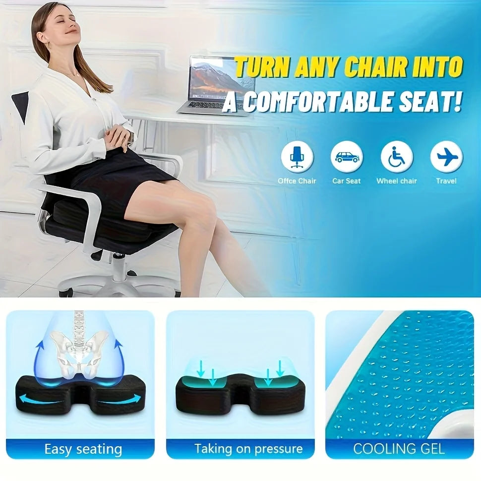 Thick Cooling Cushion,Gel-Enhanced Office Chair Cushion, Car Driving