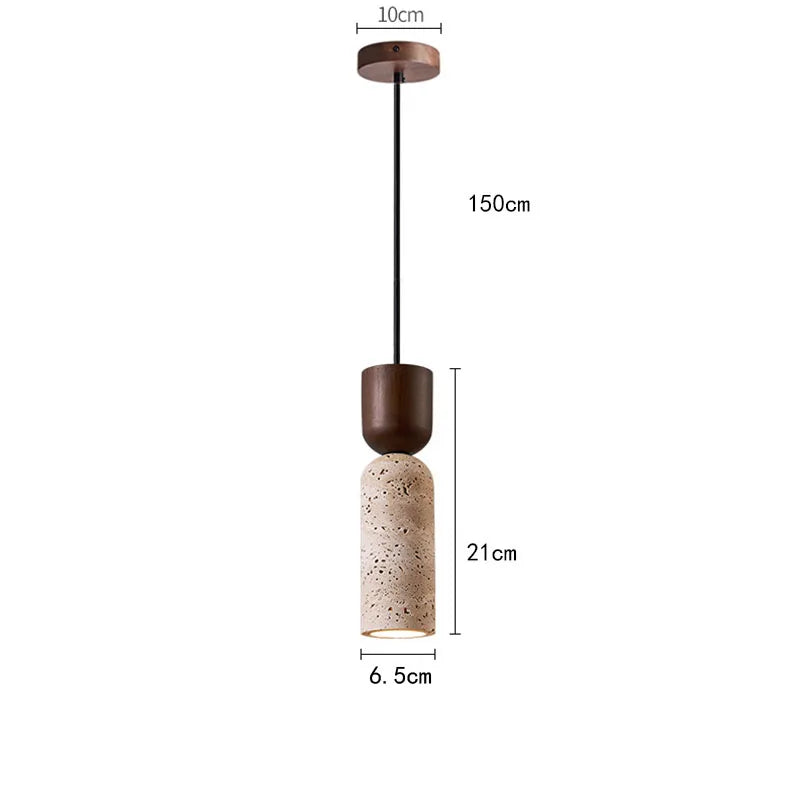 Cream Stone Tube Pendant Light