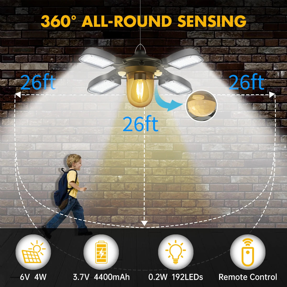 192led Solar Powered Barn Light Solar Shed Light