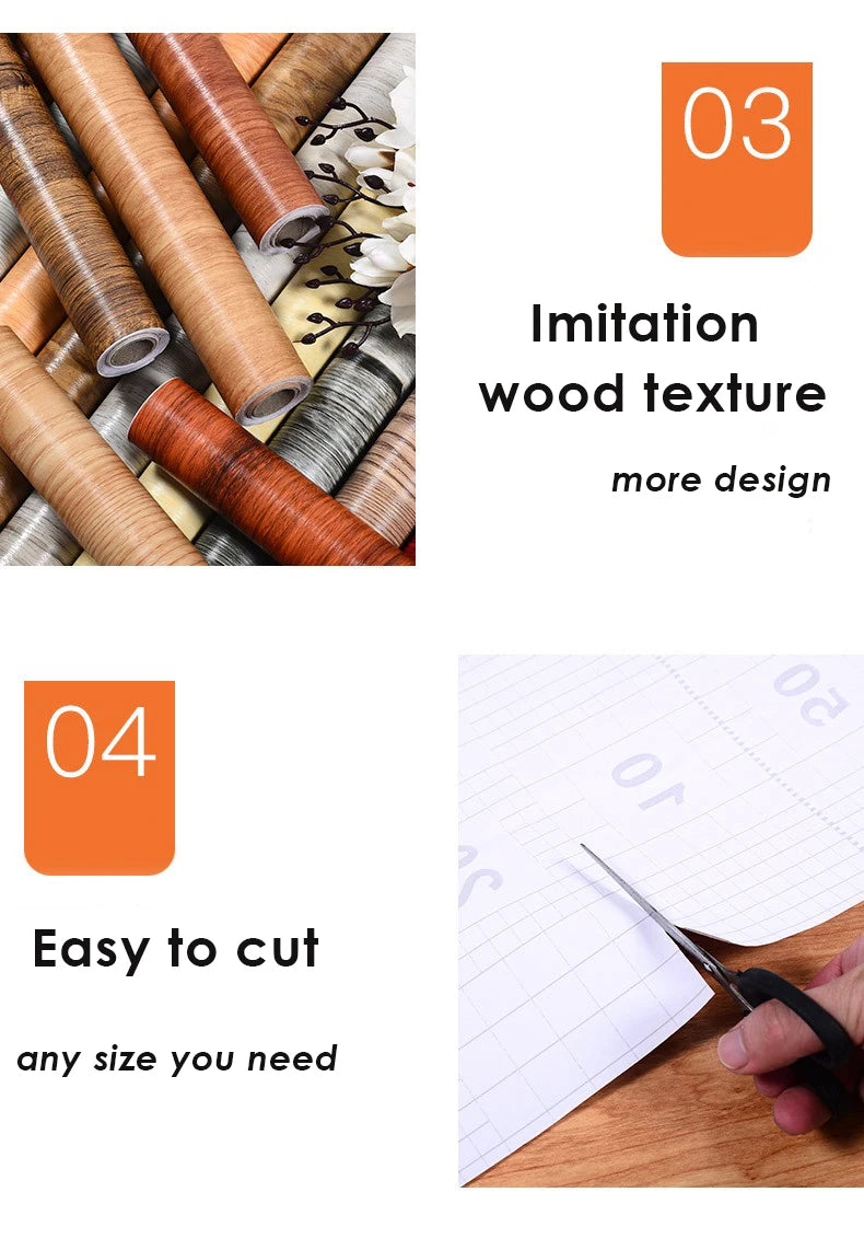 Wood Grain Self Adhesive Wallpaper
