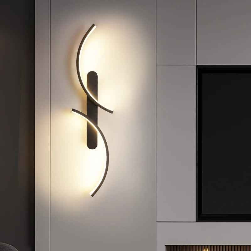 Curved Arc LED Bedside Wall Light