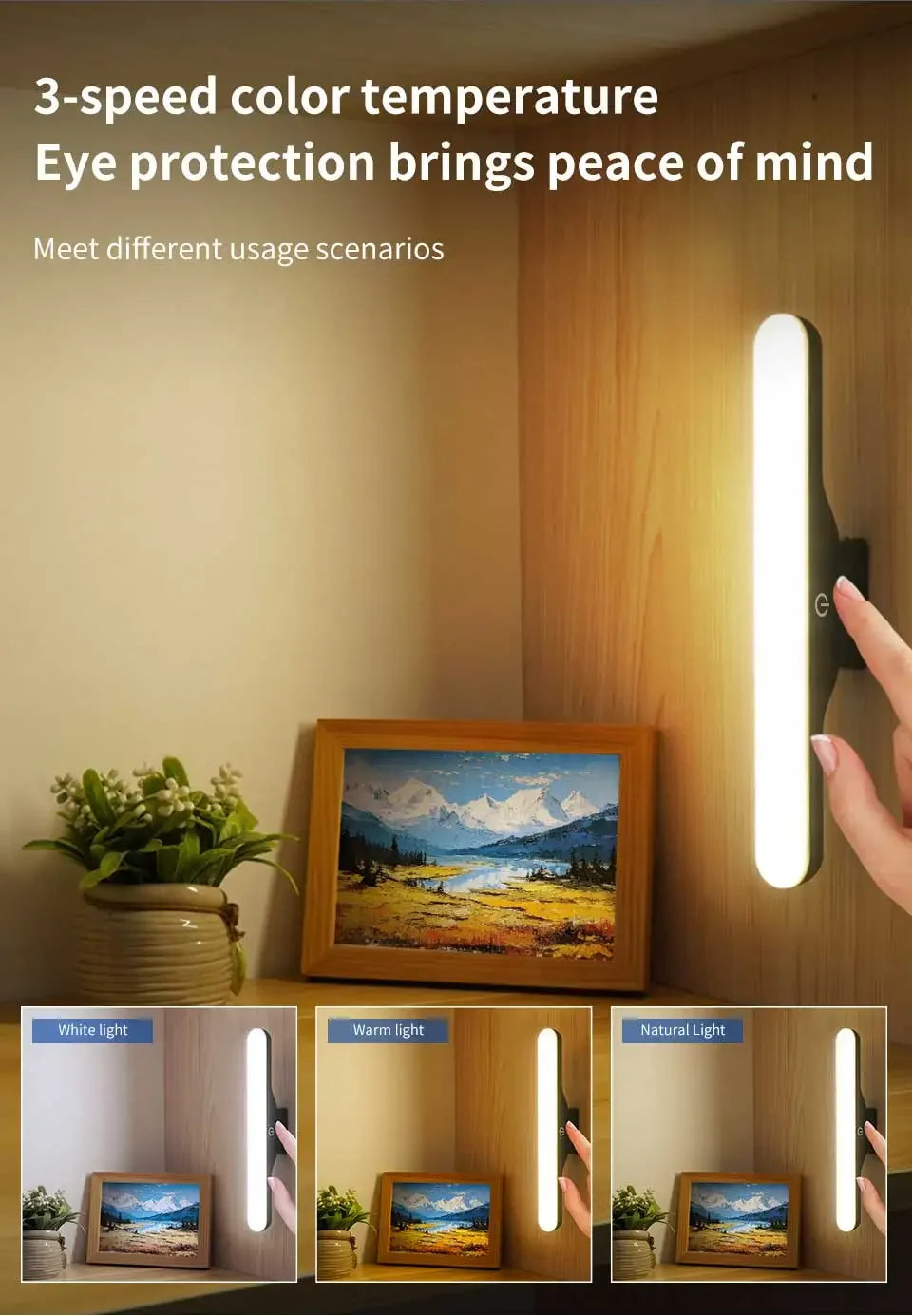 Rechargeable Magnetic Mirror Light