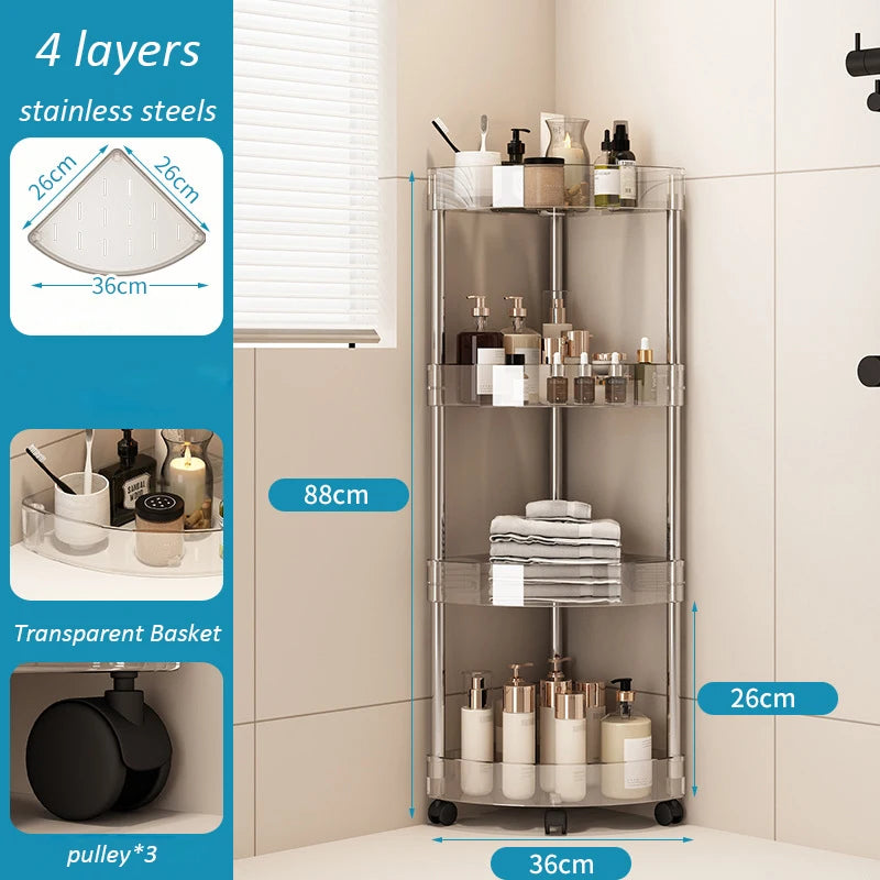 Clear Multi Tier Bathroom Rack