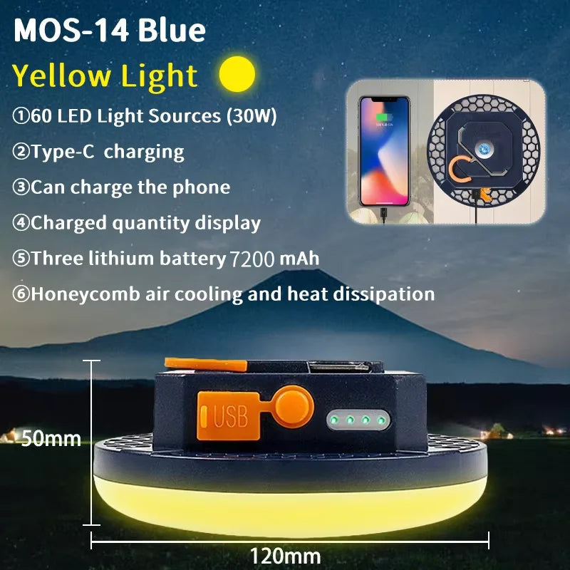 MOSLIGHTING 7200Mah LED Tent Light Rechargeable Lantern Portable