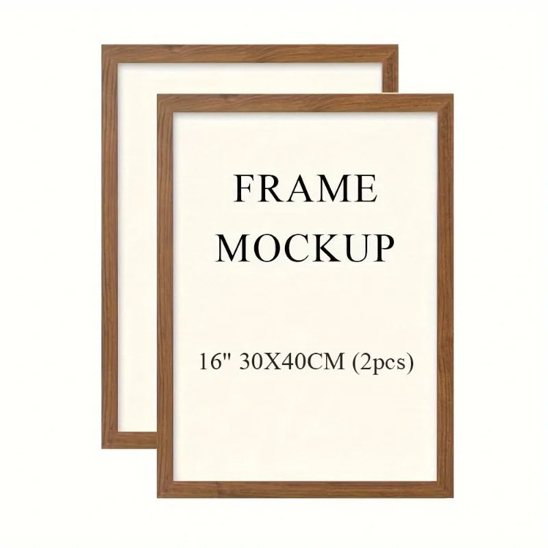 Vintage Wood Photo Frames Pair