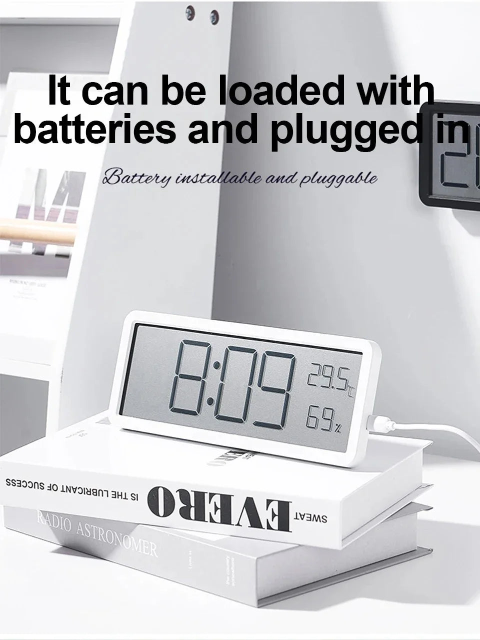 LCD Screen Digital Wall Clock Time Temperature Humidity Time