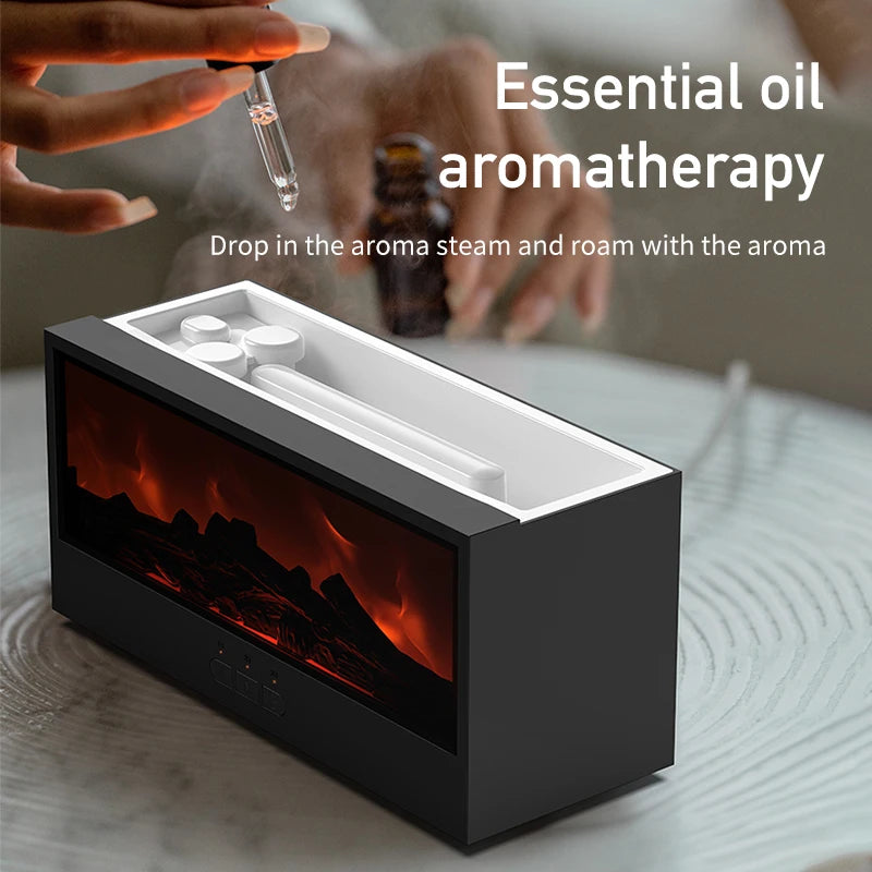 Creative Fireplace Air Humidifier Waterless Auto-Off Aroma Essential