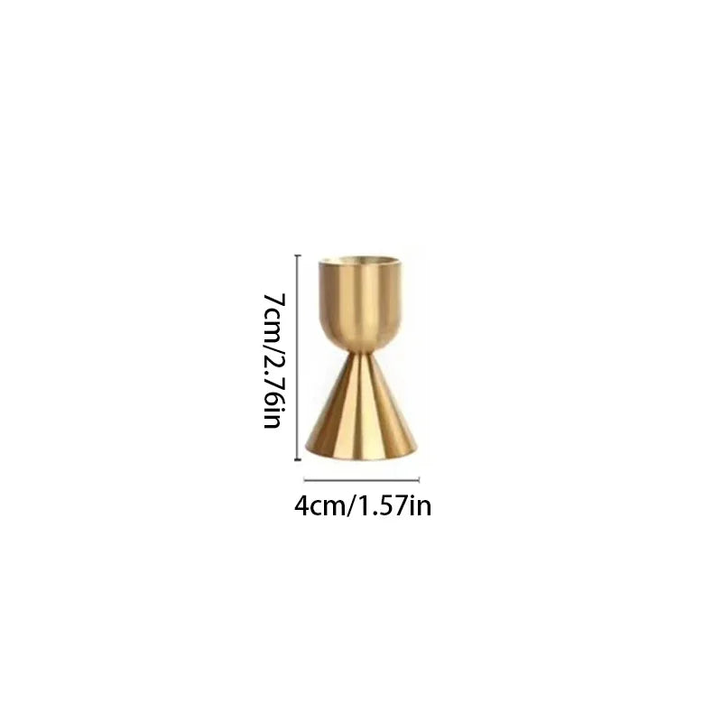 Gold Metal Taper Candlestick Set