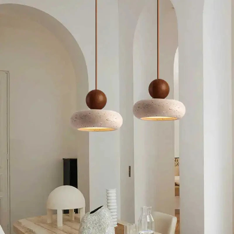 Vintage Natural Agate Stone Pendant Light