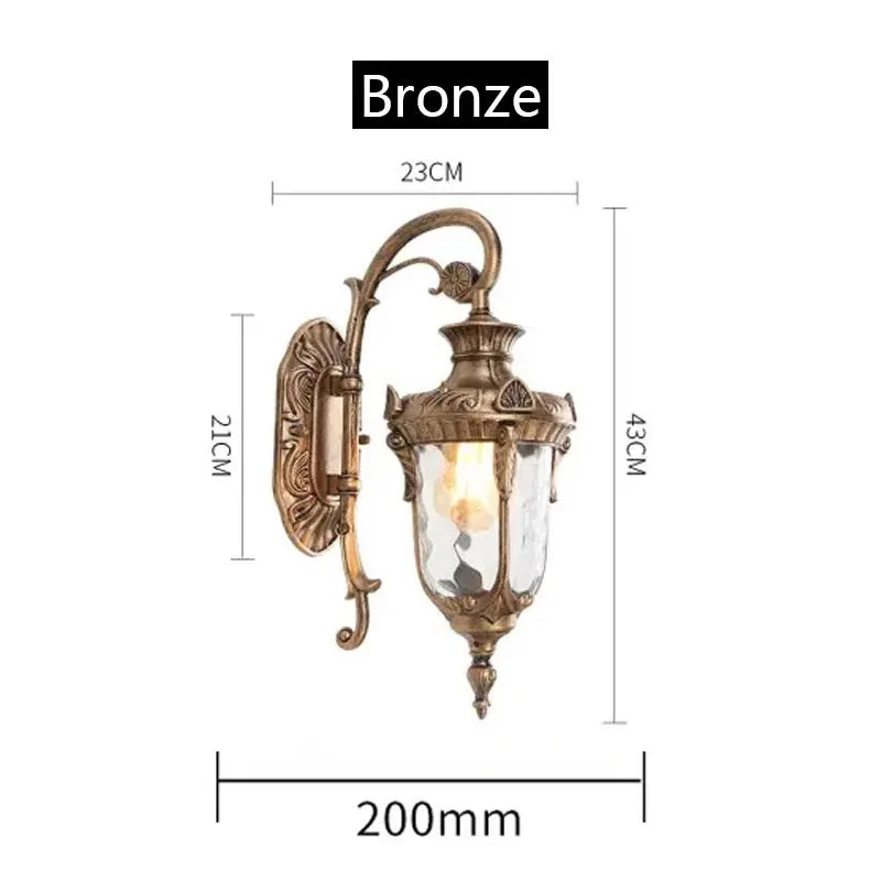 Retro Bronze Outdoor Wall Lantern