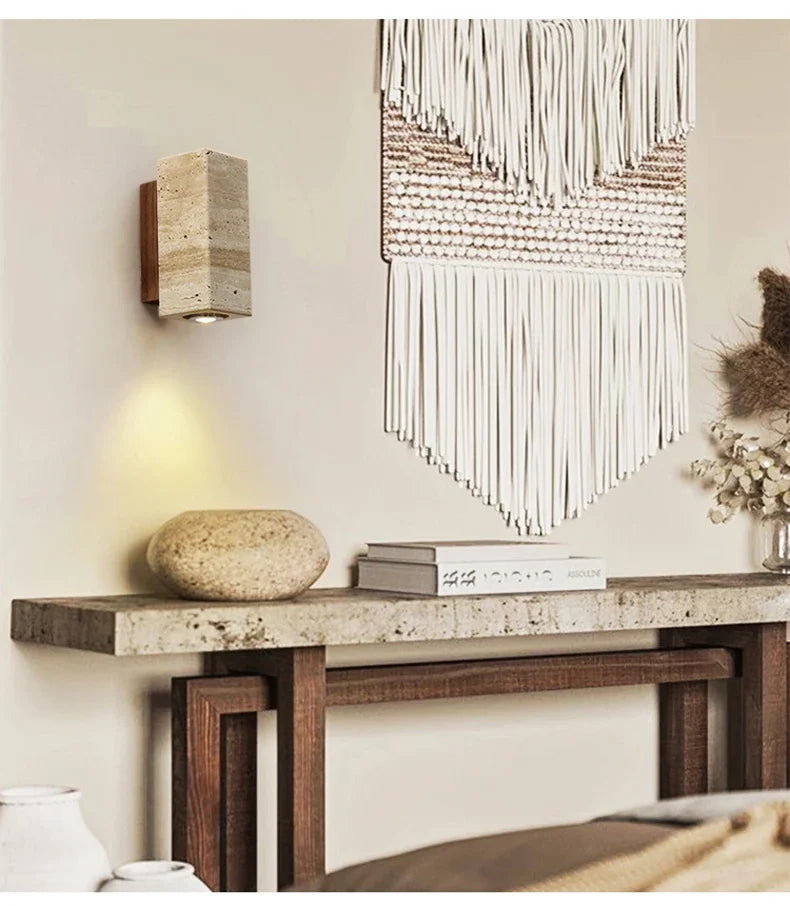 Travertine Wabi Sabi Wall Lamp
