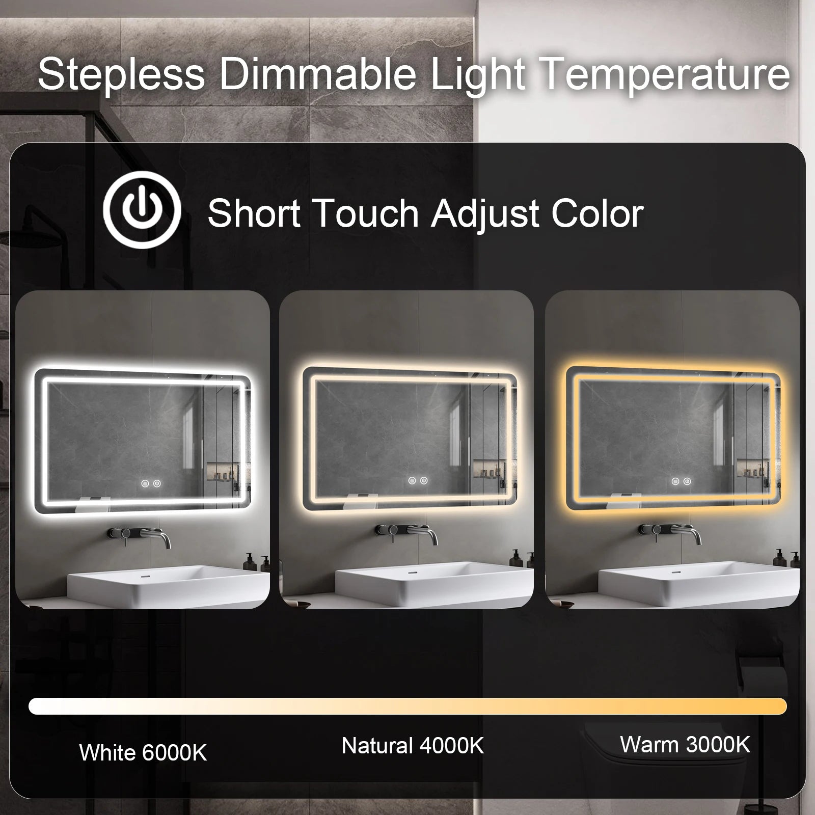 36x24 Backlit Bathroom Mirror