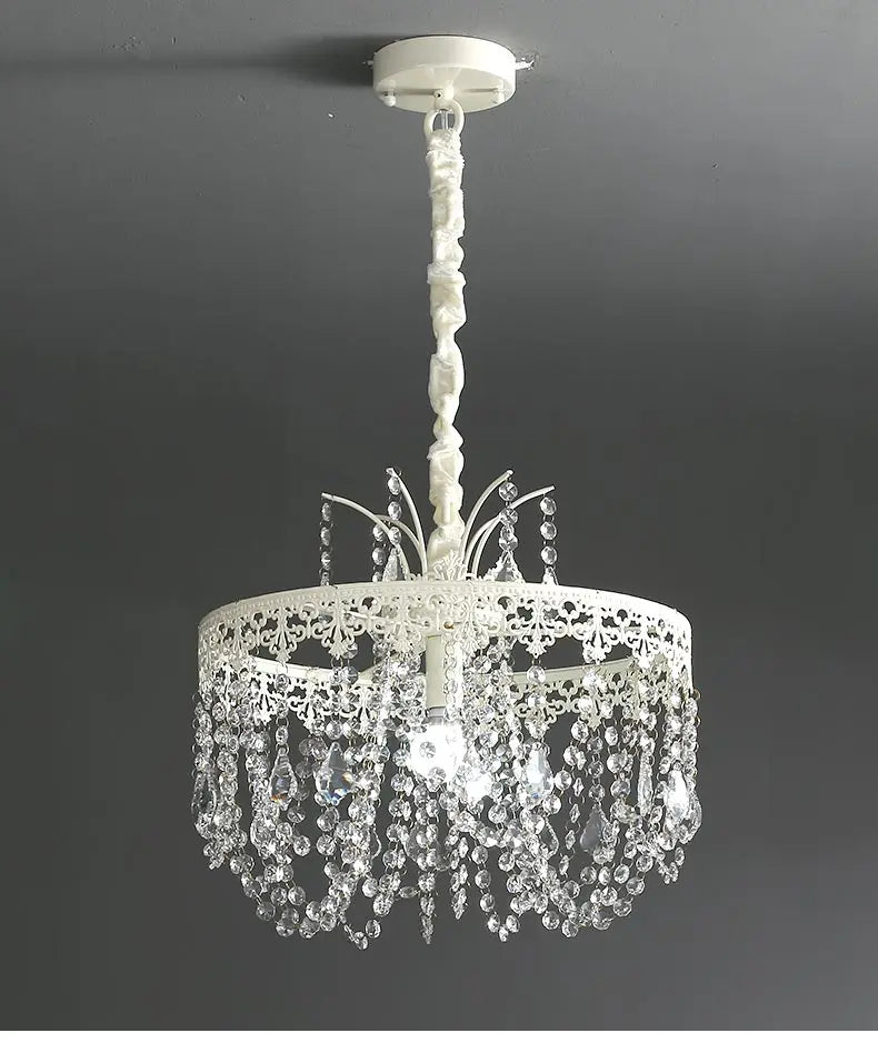Modern 6-Light Crystal Chandelier LED Ceiling Light with E14 Bulb Base