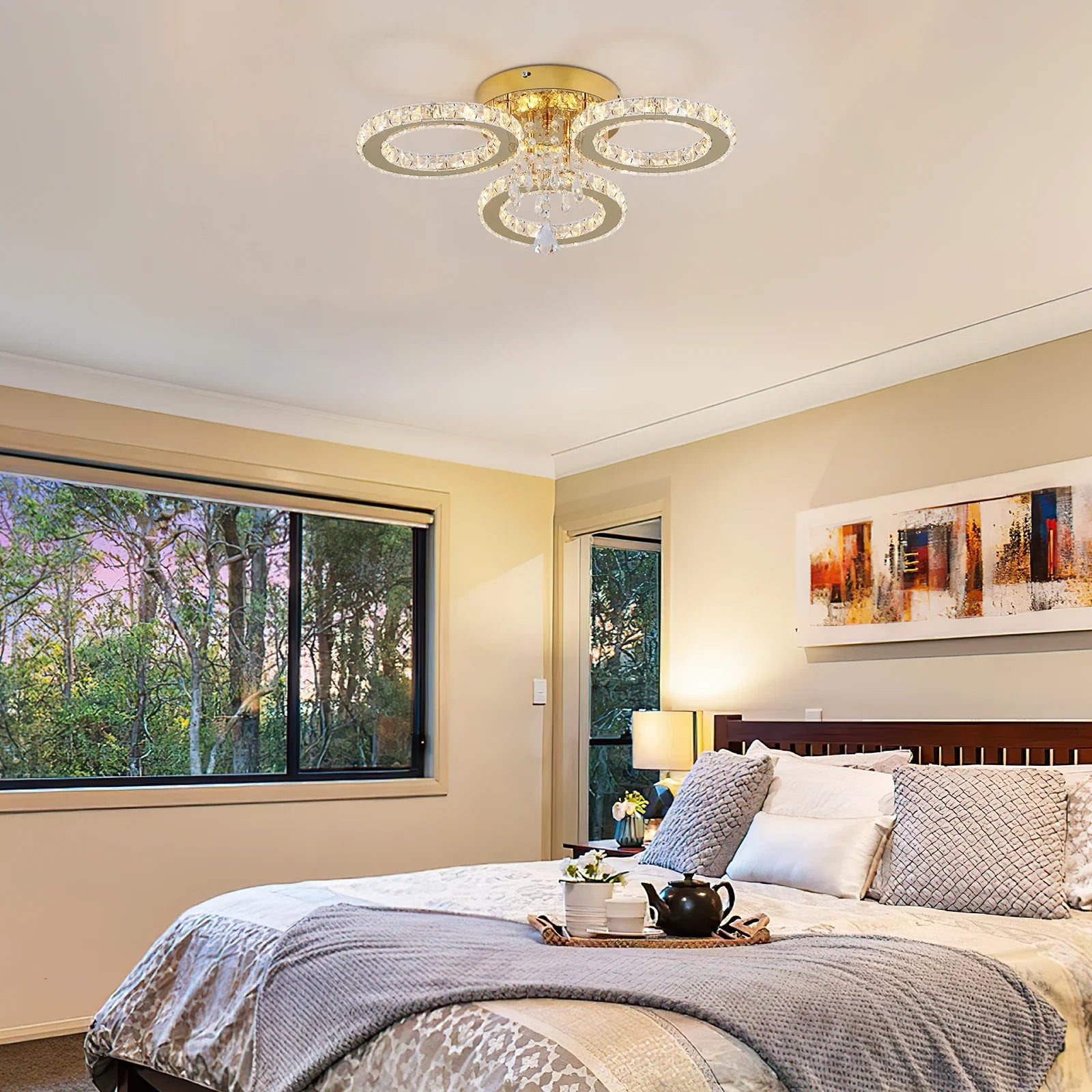 Gold Crystal Ceiling Chandelier