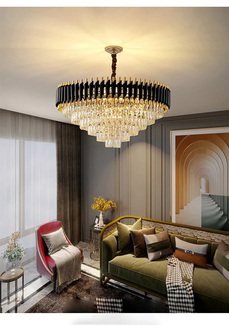 Luxury Crystal Ceiling Chandelier Lighting Modern Living Room Lights