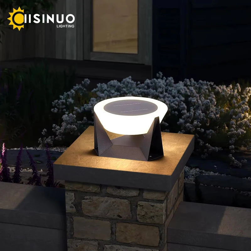 Solar Post Light Outdoor Column Pillar Light 3000K IP65 Garden