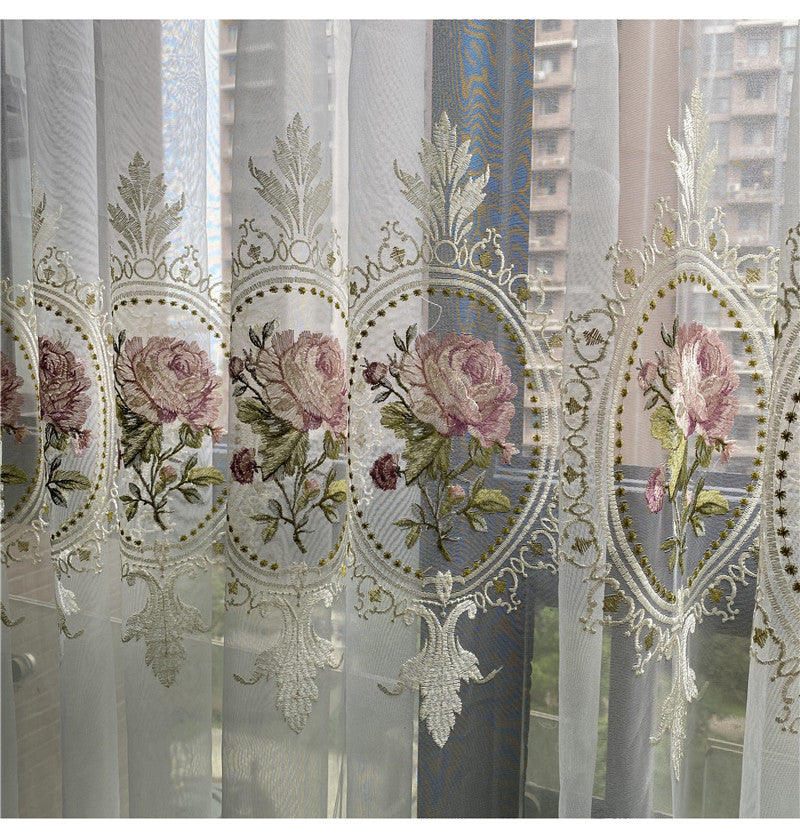Peony Embroidered Sheer Curtain