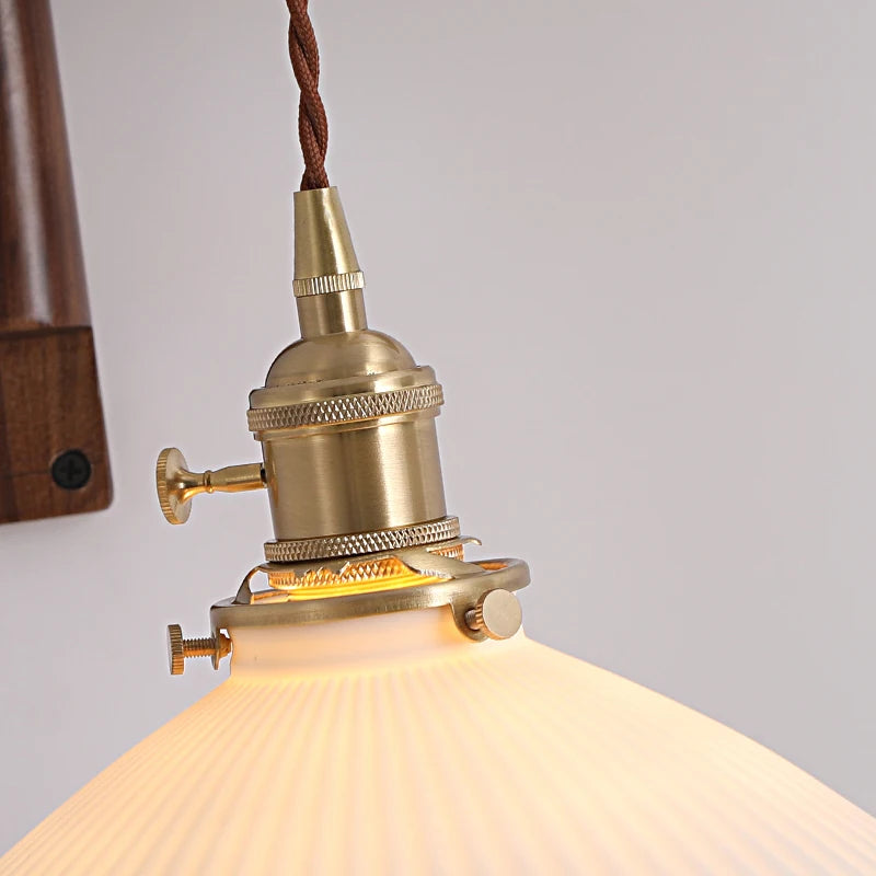 Retro Folding Walnut Wall Lamp