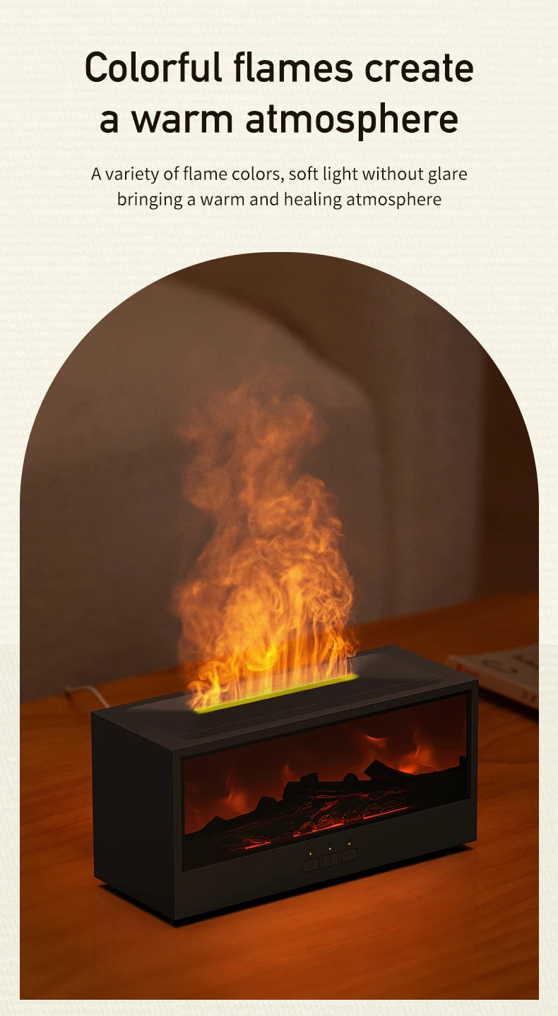 Creative Fireplace Air Humidifier Waterless Auto-Off Aroma Essential