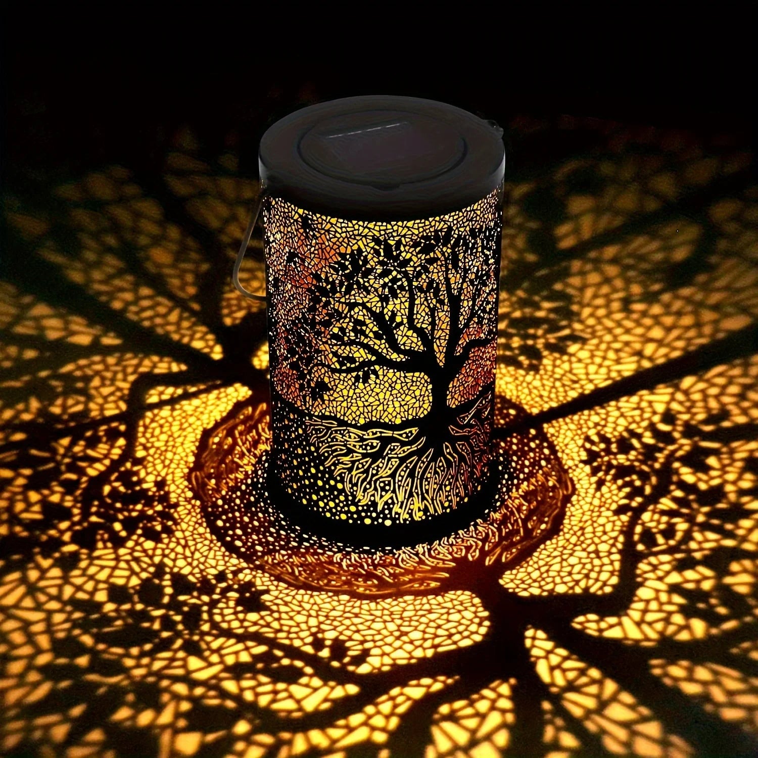 Vintage Metal Solar Hanging Lantern, Waterproof LED
