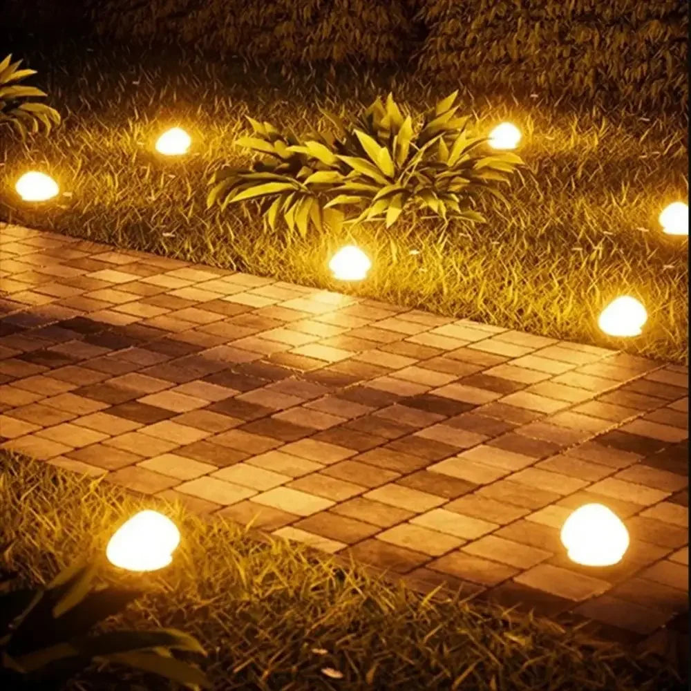 Solar Decorative Lamp Frosted Ground Lamp Outdoor Waterproof  Portable Energy Saving  Lantern Pebble Lawn Light Home Garden Lamp