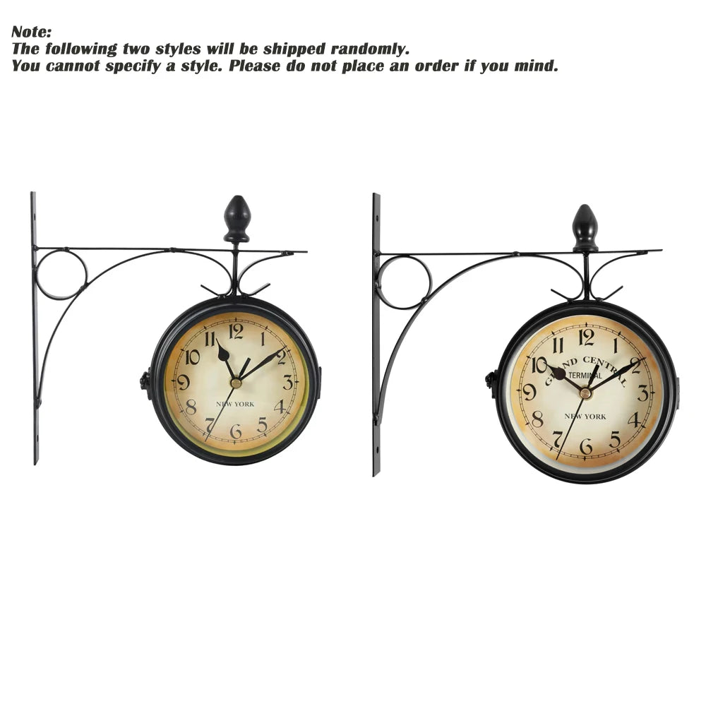Retro Double Sided Station Clock