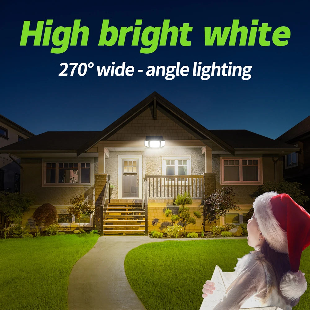 intelamp 6000mah Light All Night Outdoor Solar Lights With 3 Modes Two
