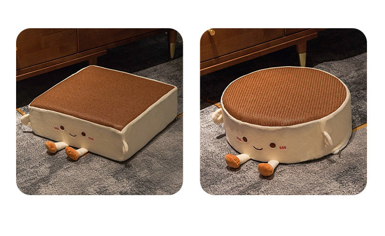 Cartoon Cute Seat Cushion Office Chair Cushion Family Bedroom Window Tatami Floor Cushion Round Thickened Soft Child Car Mat