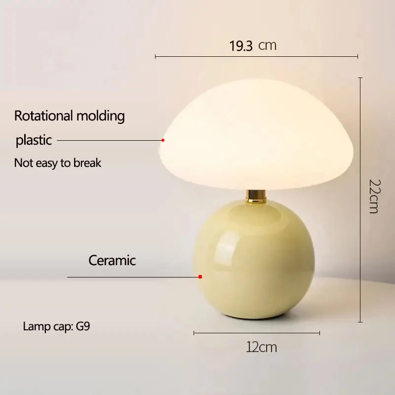 Ceramic Mushroom Bedside Table Lamp