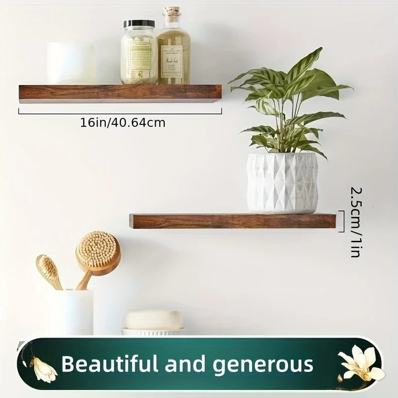 Solid Wood Wall Mounted Bookshelf